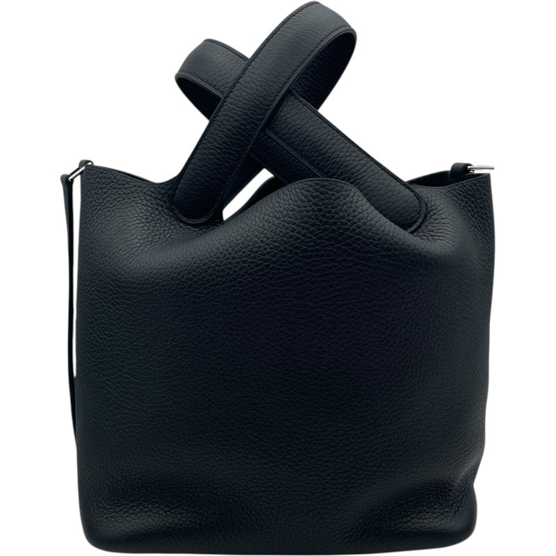エルメス HERMES ピコタンロックMM W刻 ブラック SV金具 トリヨン レディース ハンドバッグ