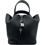 エルメス HERMES ピコタンロックMM W刻 ブラック SV金具 トリヨン レディース ハンドバッグ