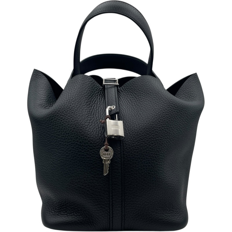 エルメス HERMES ピコタンロックMM W刻 ブラック SV金具 トリヨン レディース ハンドバッグ