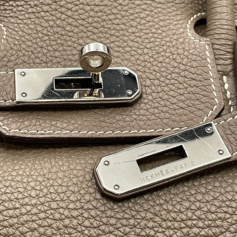 エルメス HERMES バーキン30 □O刻 エトゥープ SV金具 トゴ レディース ハンドバッグ