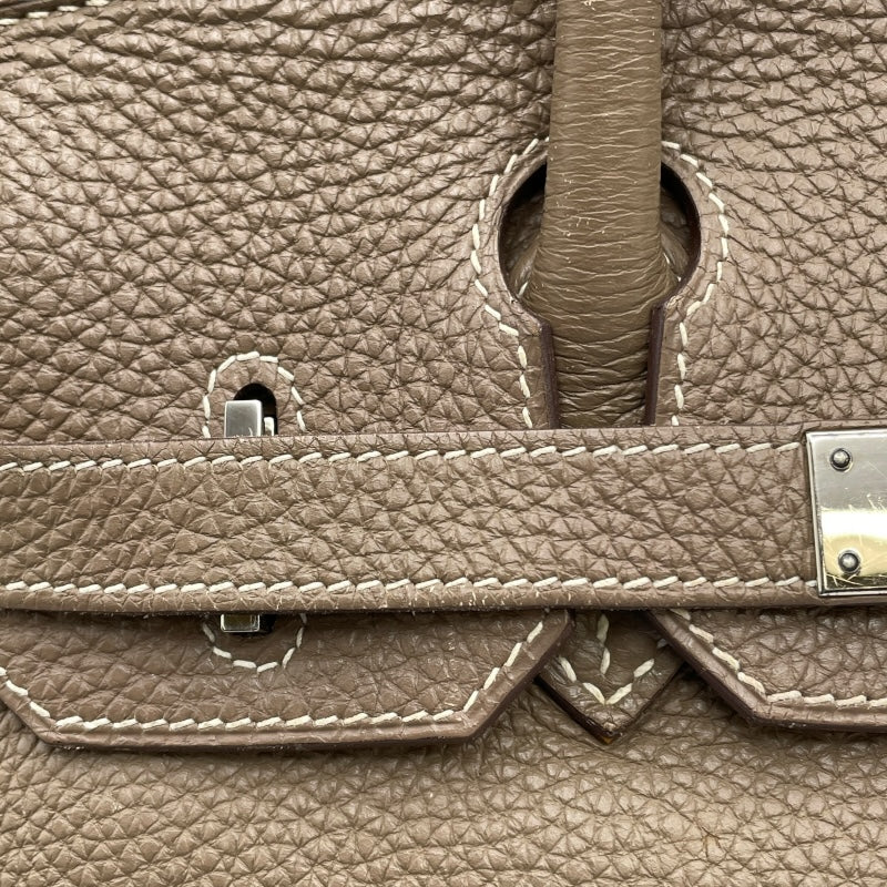 エルメス HERMES バーキン30 □O刻 エトゥープ SV金具 トゴ レディース ハンドバッグ