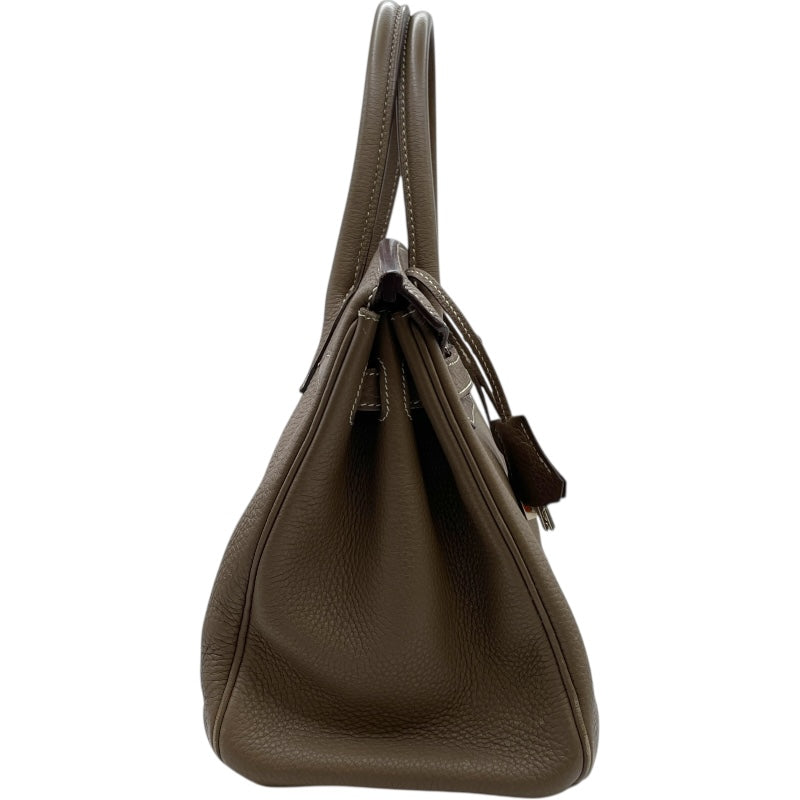 エルメス HERMES バーキン30 □O刻 エトゥープ SV金具 トゴ レディース ハンドバッグ