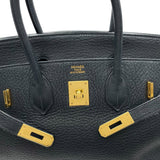 エルメス HERMES バーキン35 □H刻 ブラック GD金具 トゴ レディース ハンドバッグ