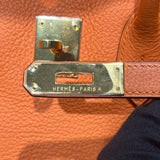 エルメス HERMES バーキン35 □I刻 オレンジ/シルバー金具 トリヨン レディース ハンドバッグ