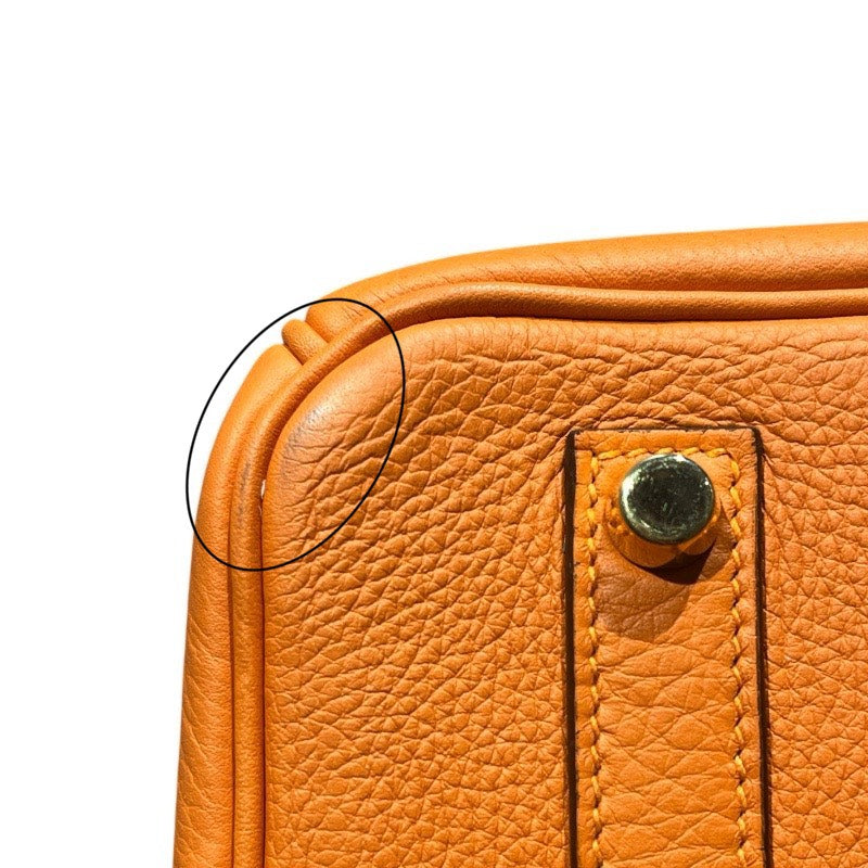エルメス HERMES バーキン35 □I刻 オレンジ/シルバー金具 トリヨン レディース ハンドバッグ