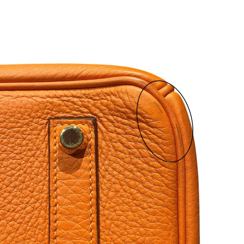 エルメス HERMES バーキン35 □I刻 オレンジ/シルバー金具 トリヨン レディース ハンドバッグ