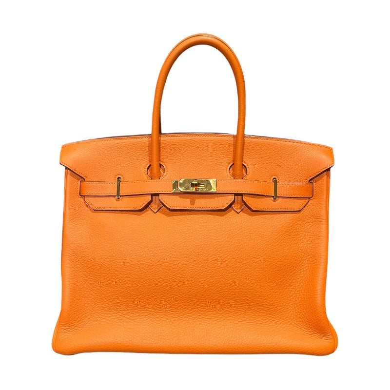 エルメス HERMES バーキン35 □I刻 オレンジ/シルバー金具 トリヨン レディース ハンドバッグ