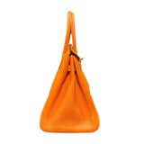 エルメス HERMES バーキン35 □I刻 オレンジ/シルバー金具 トリヨン レディース ハンドバッグ