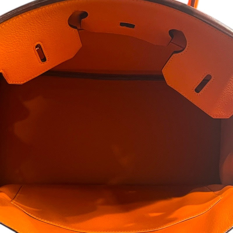 エルメス HERMES バーキン35 □I刻 オレンジ/シルバー金具 トリヨン レディース ハンドバッグ