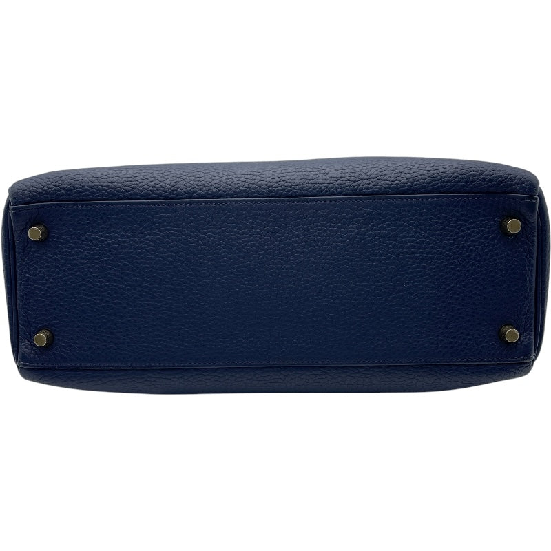 エルメス HERMES ケリー32 内縫い □Q刻 ブルードマルト GD金具 トリヨンモーリス レディース ショルダーバッグ