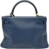 エルメス HERMES ケリー32 内縫い □Q刻 ブルードマルト GD金具 トリヨンモーリス レディース ショルダーバッグ