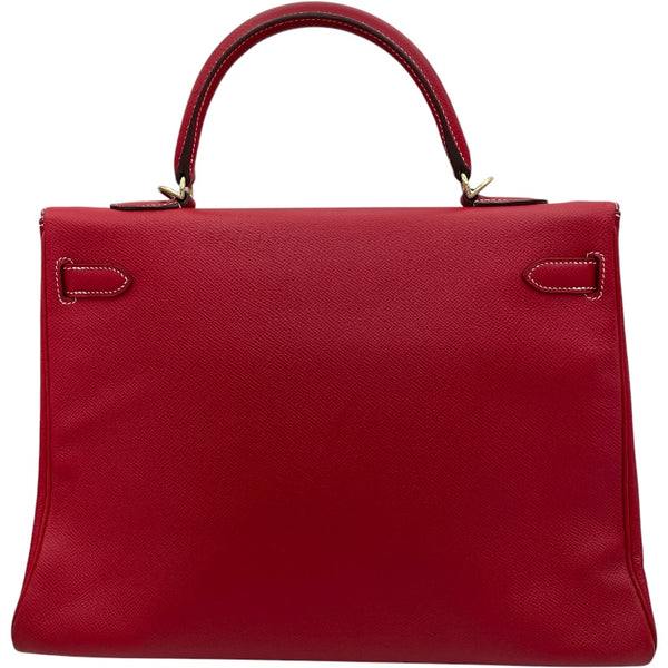 エルメス HERMES ケリー35 内縫い キャンディ □P刻 ルージュカザック ブルータラサ GD金具 エプソン レディース ハンドバッグ