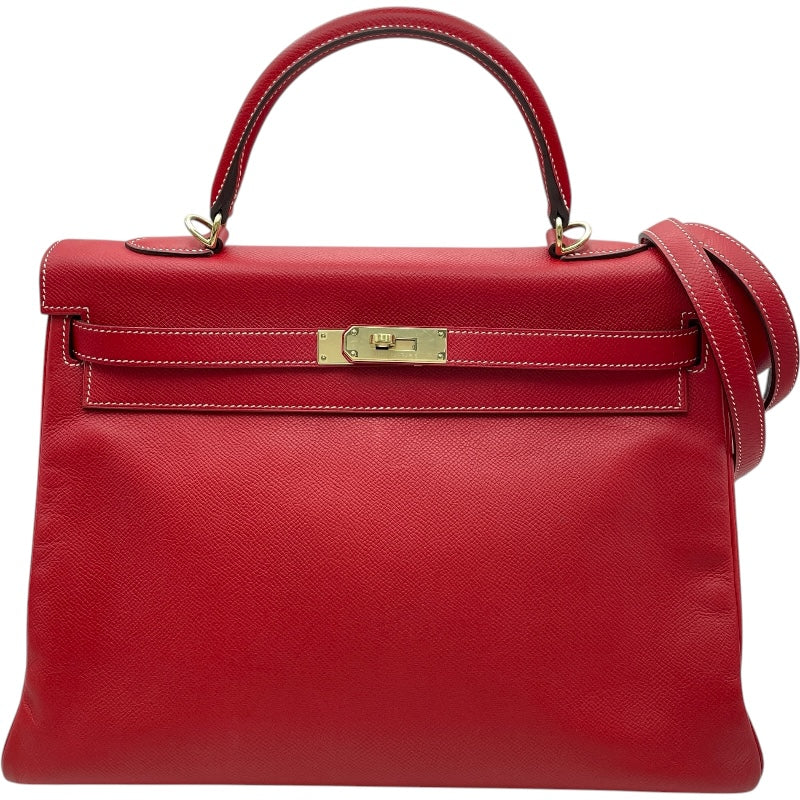 エルメス HERMES ケリー35 内縫い キャンディ □P刻 ルージュカザック ブルータラサ GD金具 エプソン レディース ハンドバッグ