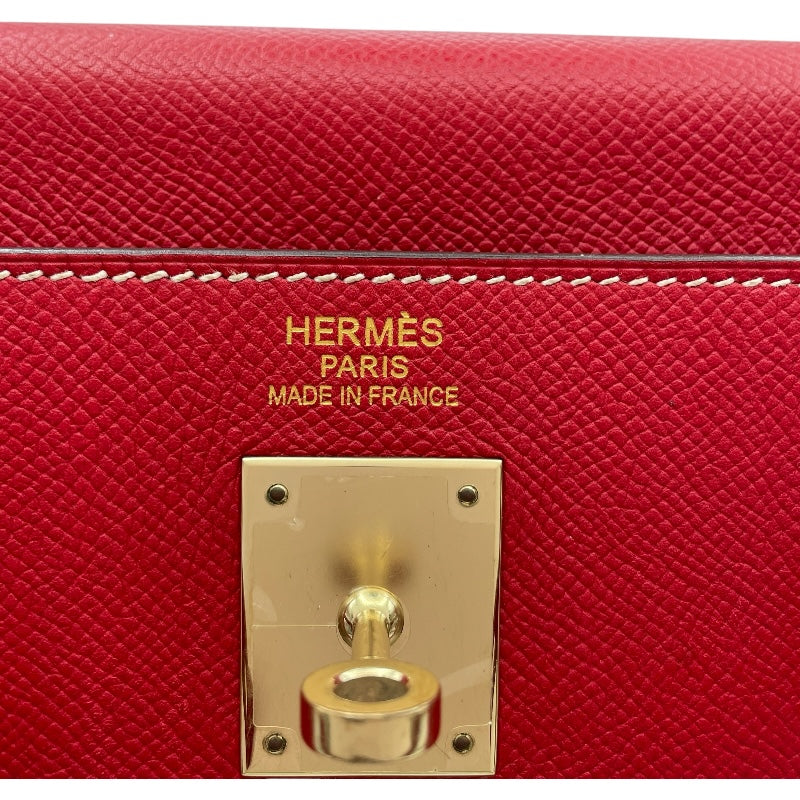 エルメス HERMES ケリー35 内縫い キャンディ □P刻 ルージュカザック ブルータラサ GD金具 エプソン レディース ハンドバッグ