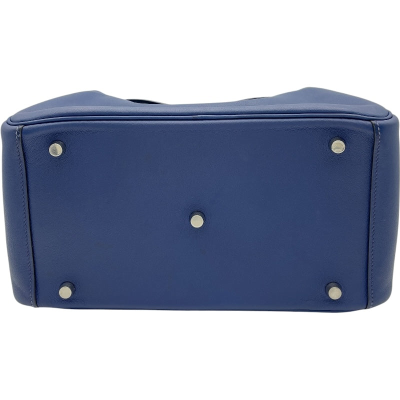 エルメス HERMES リンディ26 X刻 ブルーサフィール SV金具 スイフト レディース ハンドバッグ