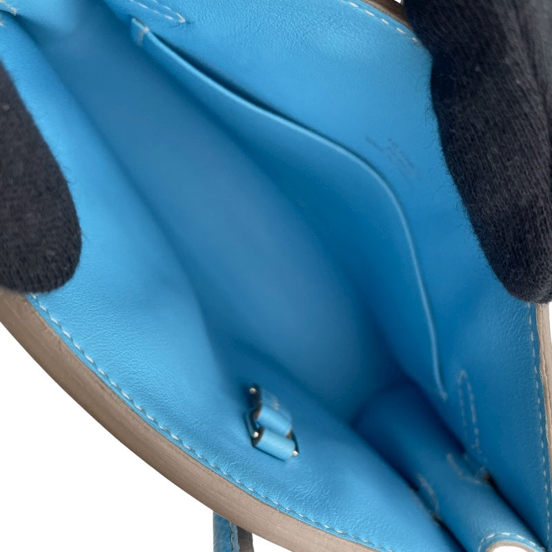 エルメス HERMES タイニーバーキン □O刻 セレスト SV金具 エプソン レディース ショルダーバッグ