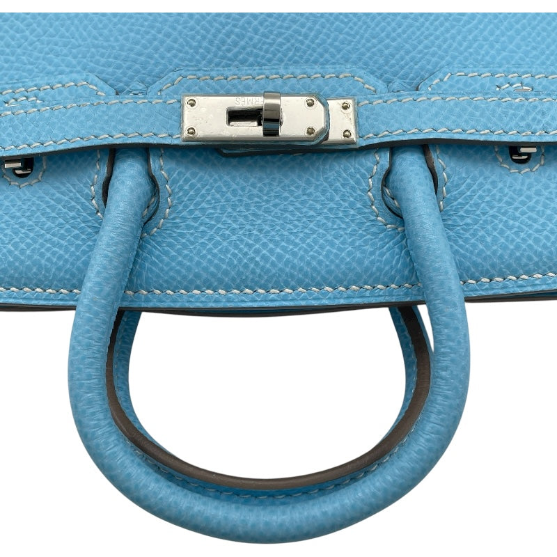 エルメス HERMES タイニーバーキン □O刻 セレスト SV金具 エプソン レディース ショルダーバッグ