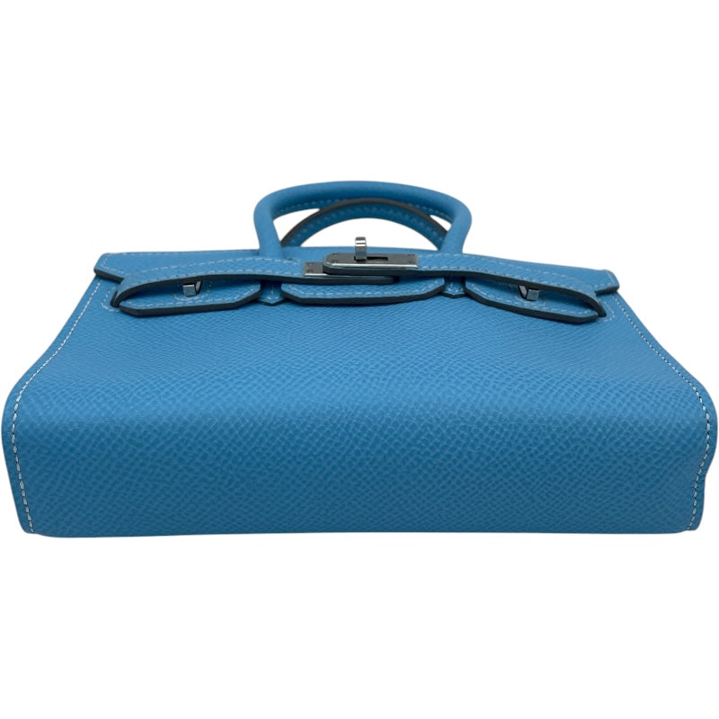 エルメス HERMES タイニーバーキン □O刻 セレスト SV金具 エプソン レディース ショルダーバッグ