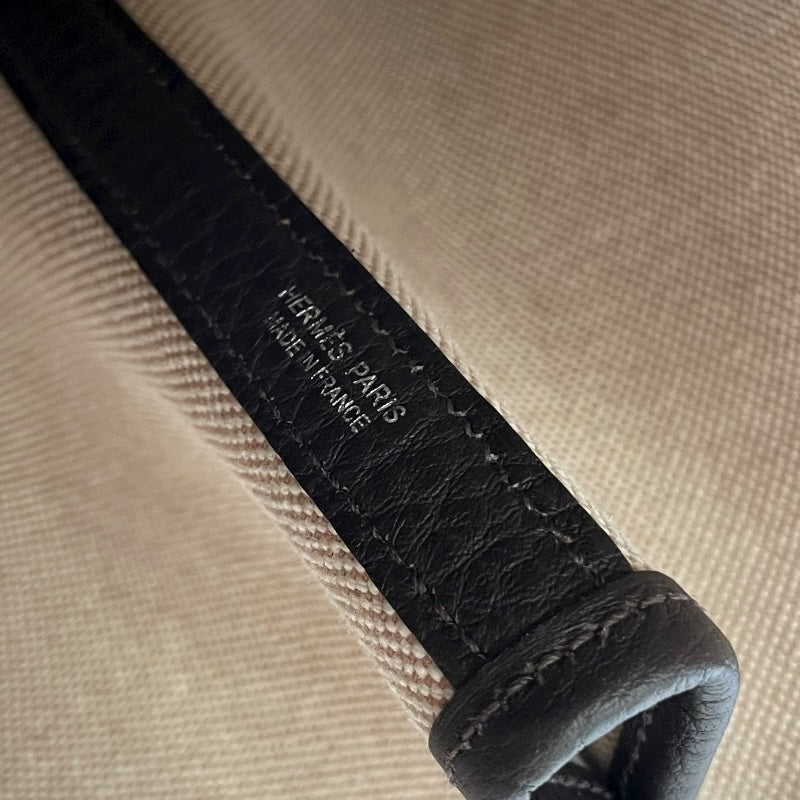 エルメス HERMES ガーデンパーティーPM W刻 ダークブラウン SV金具 プリュムエレクトリック・トワル レディース ハンドバッグ