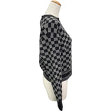 クリスチャン・ディオール Christian Dior チェックロゴ カシミヤ ニットセーター グレー カシミヤ レディース セーター