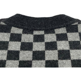 クリスチャン・ディオール Christian Dior チェックロゴ カシミヤ ニットセーター グレー カシミヤ レディース セーター