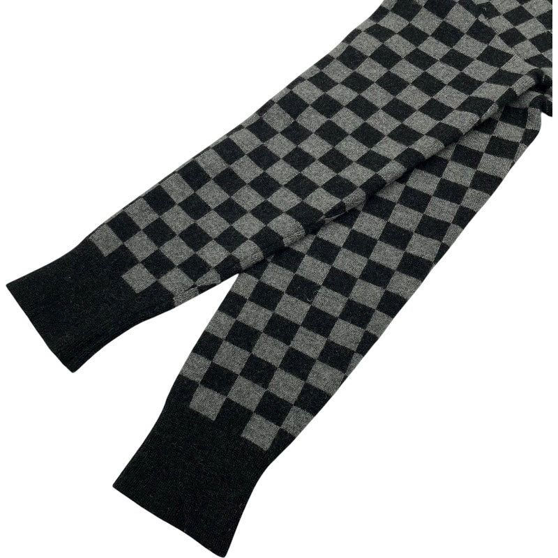 クリスチャン・ディオール Christian Dior チェックロゴ カシミヤ ニットセーター グレー カシミヤ レディース セーター