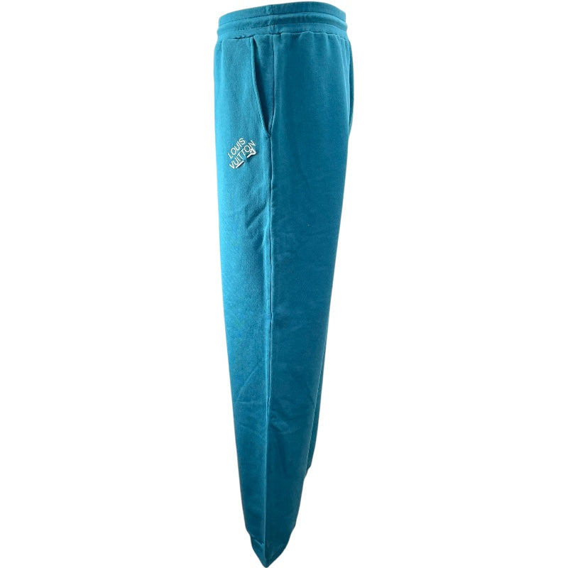 ルイ・ヴィトン LOUIS VUITTON ウィズエンブロイダリースウェットパンツ HNY57W ブルー コットン メンズ パンツ
