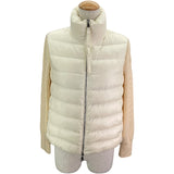 モンクレール MONCLER ニット切替ダウンジャケット G20939B00030 ホワイト ナイロン レディース ダウンジャケット