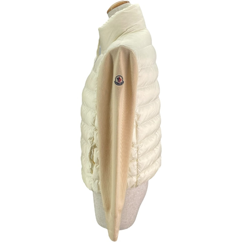 モンクレール MONCLER ニット切替ダウンジャケット G20939B00030 ホワイト ナイロン レディース ダウンジャケット