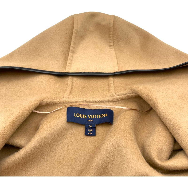 ルイ・ヴィトン LOUIS VUITTON アンゴラ混フーデットケープ FJC031VPY キャメル ウール レディース その他アウター