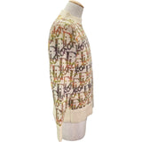 クリスチャン・ディオール Christian Dior オブリーク総柄長袖ニットセーター 193M638AT344 アイボリー ウール メンズ セーター