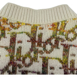 クリスチャン・ディオール Christian Dior オブリーク総柄長袖ニットセーター 193M638AT344 アイボリー ウール メンズ セーター