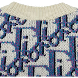 クリスチャン・ディオール Christian Dior オブリーク総柄長袖ニットセーター 033M628AT179 ホワイト ウール メンズ セーター