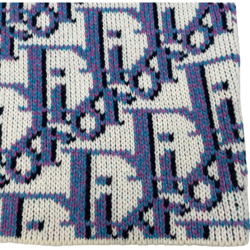 クリスチャン・ディオール Christian Dior オブリーク総柄長袖ニットセーター 033M628AT179 ホワイト ウール メンズ セーター