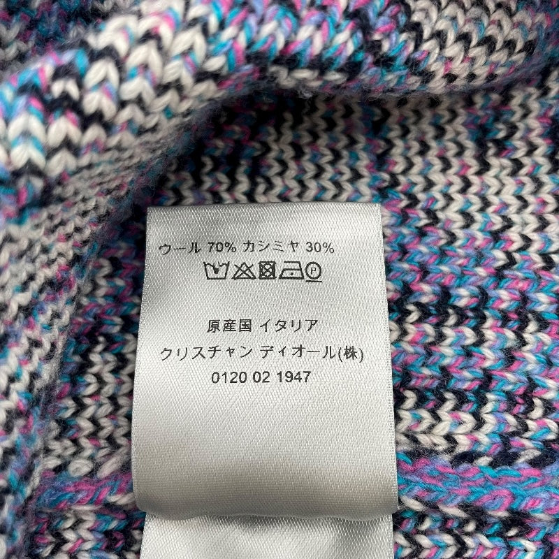 クリスチャン・ディオール Christian Dior オブリーク総柄長袖ニットセーター 033M628AT179 ホワイト ウール メンズ セーター