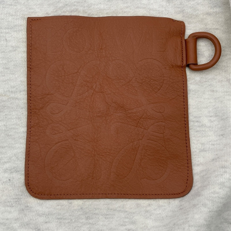 ロエベ LOEWE アナグラムレザーロゴプルオーバーパーカー S359Y25X14 グレー コットン レディース パーカー