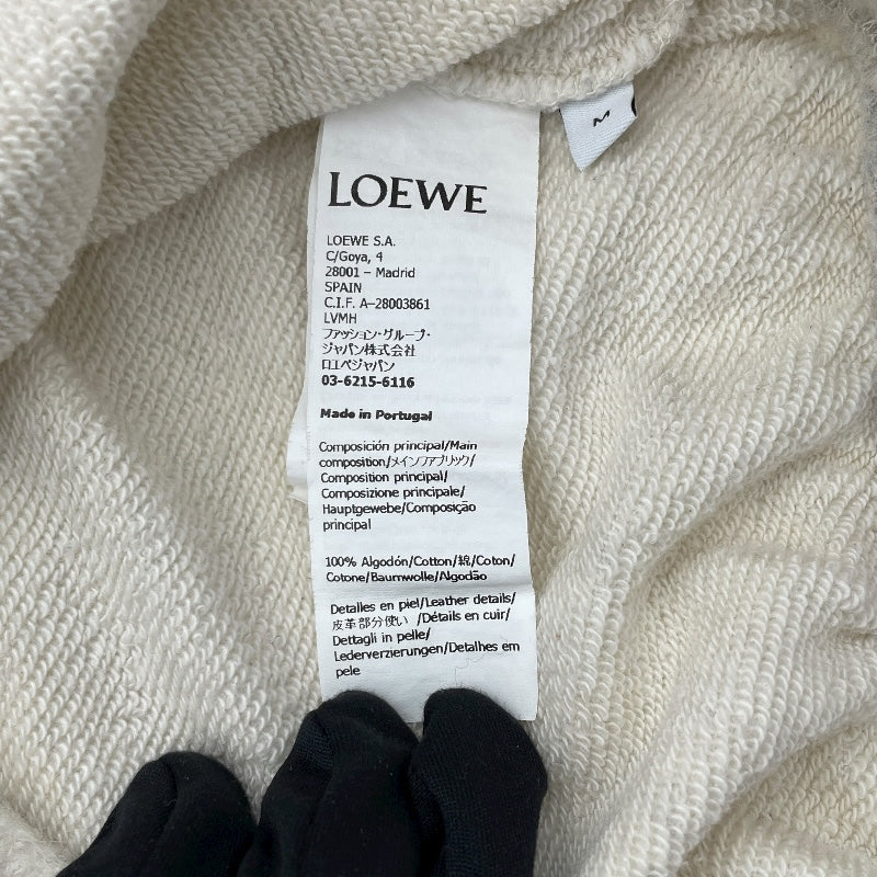 ロエベ LOEWE アナグラムレザーロゴプルオーバーパーカー S359Y25X14 グレー コットン レディース パーカー
