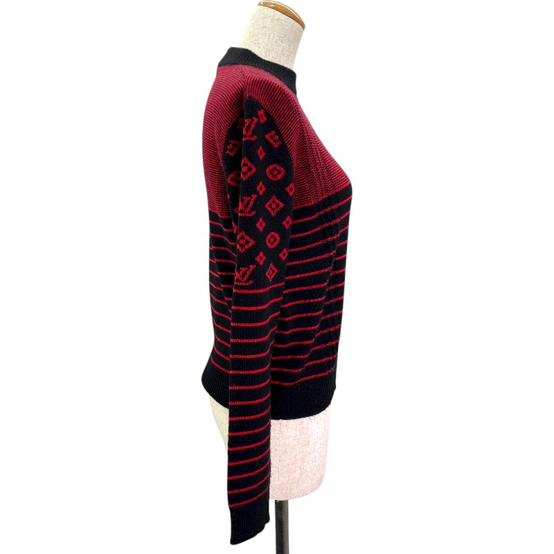 ルイ・ヴィトン LOUIS VUITTON モノグラムボーダーカシミヤニットセーター FJKL8XZN レッド カシミヤ レディース セーター