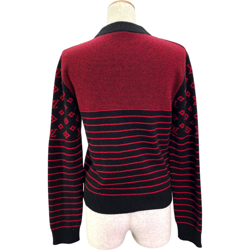 ルイ・ヴィトン LOUIS VUITTON モノグラムボーダーカシミヤニットセーター FJKL8XZN レッド カシミヤ レディース セーター