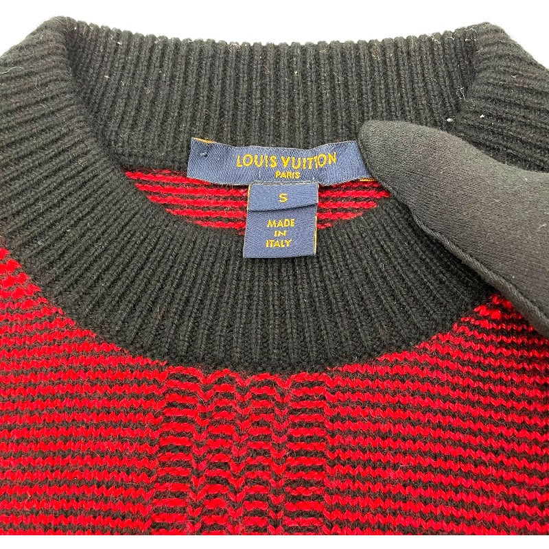 ルイ・ヴィトン LOUIS VUITTON モノグラムボーダーカシミヤニットセーター FJKL8XZN レッド カシミヤ レディース セーター