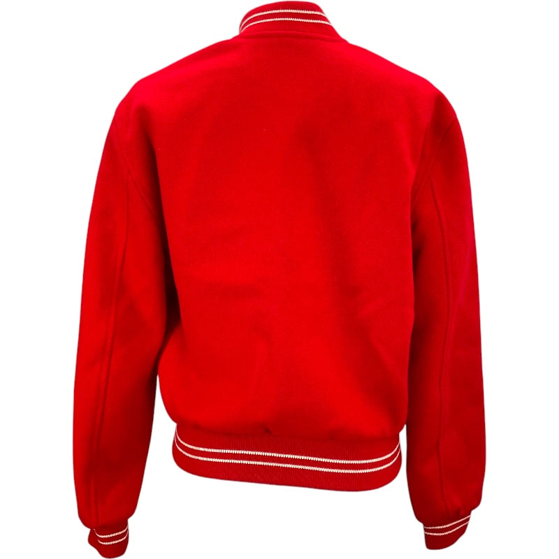 セリーヌ CELINE 刺繍ロゴテディジャケット ２V679896C レッド ウール レディース ブルゾン