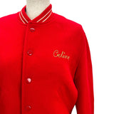 セリーヌ CELINE 刺繍ロゴテディジャケット ２V679896C レッド ウール レディース ブルゾン