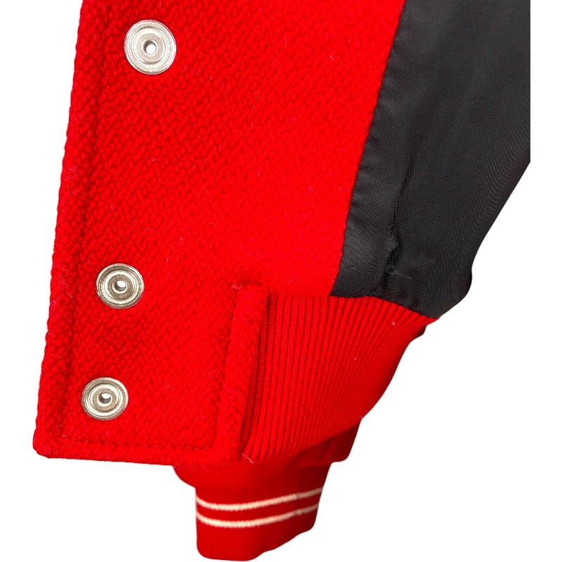 セリーヌ CELINE 刺繍ロゴテディジャケット ２V679896C レッド ウール レディース ブルゾン