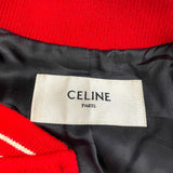 セリーヌ CELINE 刺繍ロゴテディジャケット ２V679896C レッド ウール レディース ブルゾン