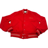 セリーヌ CELINE 刺繍ロゴテディジャケット ２V679896C レッド ウール レディース ブルゾン