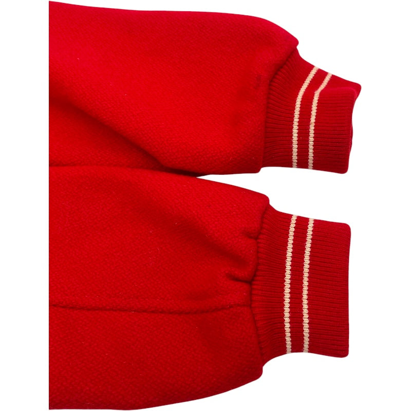 セリーヌ CELINE 刺繍ロゴテディジャケット ２V679896C レッド ウール レディース ブルゾン