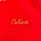 セリーヌ CELINE 刺繍ロゴテディジャケット ２V679896C レッド ウール レディース ブルゾン