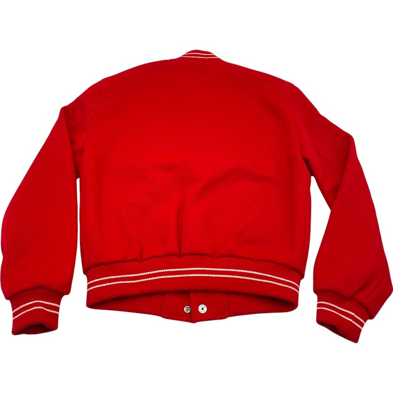 セリーヌ CELINE 刺繍ロゴテディジャケット ２V679896C レッド ウール レディース ブルゾン