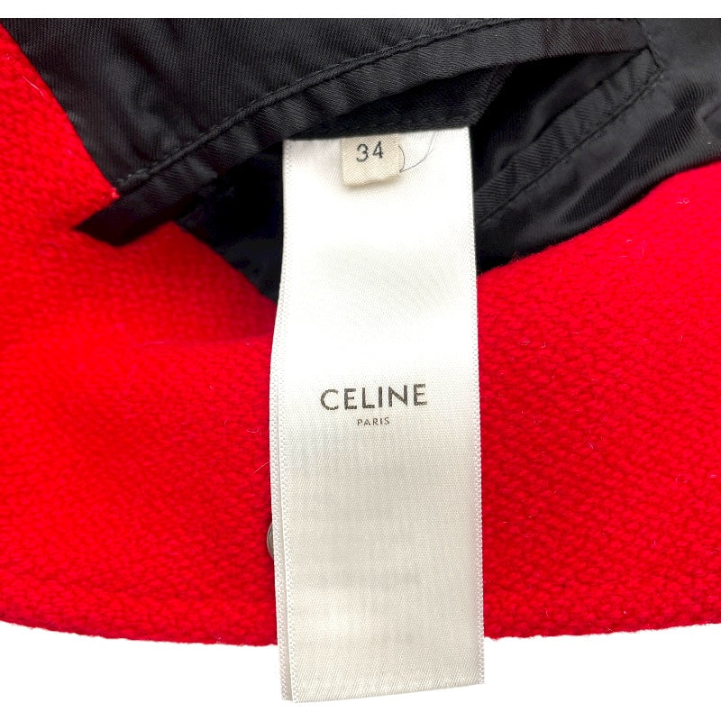 セリーヌ CELINE 刺繍ロゴテディジャケット ２V679896C レッド ウール レディース ブルゾン