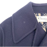 クリスチャン・ディオール Christian Dior オブリークダブルフェイスPコート 110C08A1375 ネイビー ウール レディース ピーコート